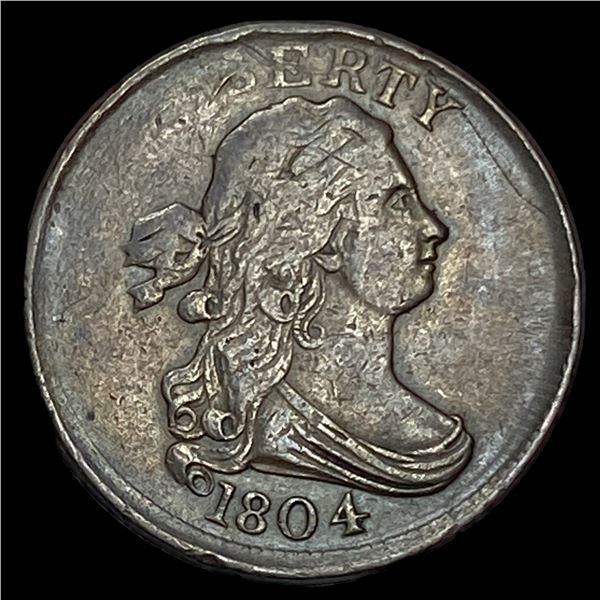 1804 Copper Half Cent Draped Bust NEARLY  UNCIRCULATED