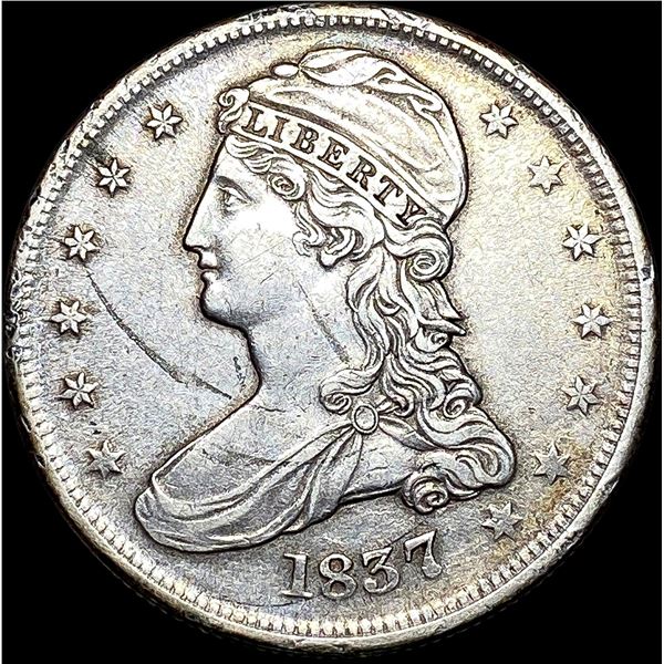 1837 Capped Bust Half Dollar NEARLY  UNCIRCULATED
