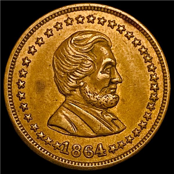 1864 Civil War Token-Lincoln & Union CLOSELY  UNCIRCULATED