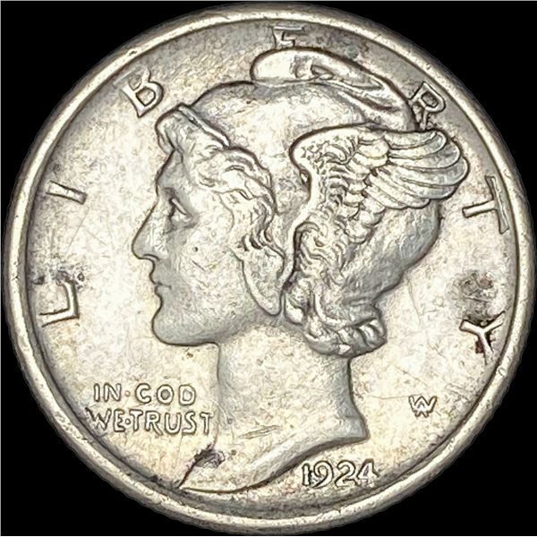 1924-S Silver Mercury Dime CLOSELY  UNCIRCULATED
