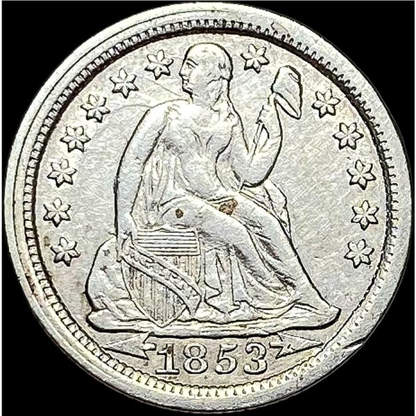 1853 Silver Seated Liberty Dime CLOSELY  UNCIRCULATED