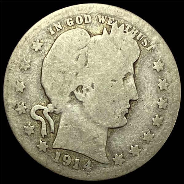 1914 Barber Silver Quarter NICELY CIRCULATED