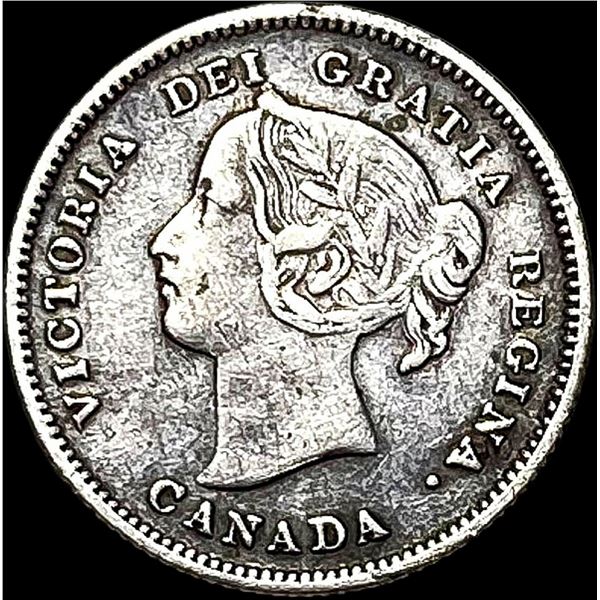 1900 Canada Silver 5 Cents NEARLY UNCIRCULATED