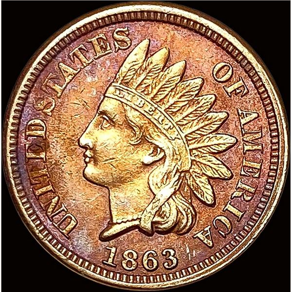 1863 Bronze Indian Head Cent NEARLY UNCIRCULATED