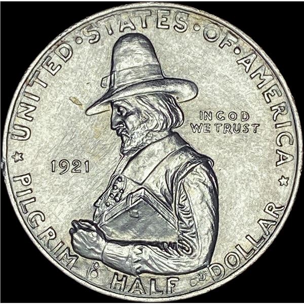 1921 Silver Pilgrim Half Dollar GEM BU