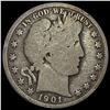 Image 1 : 1901-S Silver Barber Half Dollar NICELY  CIRCULATED