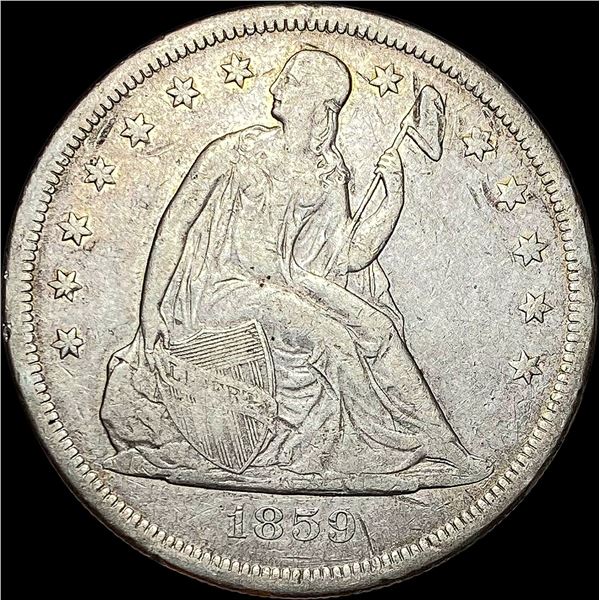 1859-O Silver Seated Liberty Dollar NICELY  CIRCULATED
