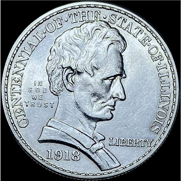 1918 Silver Half Dollar Illinois Centennial  GEM BU