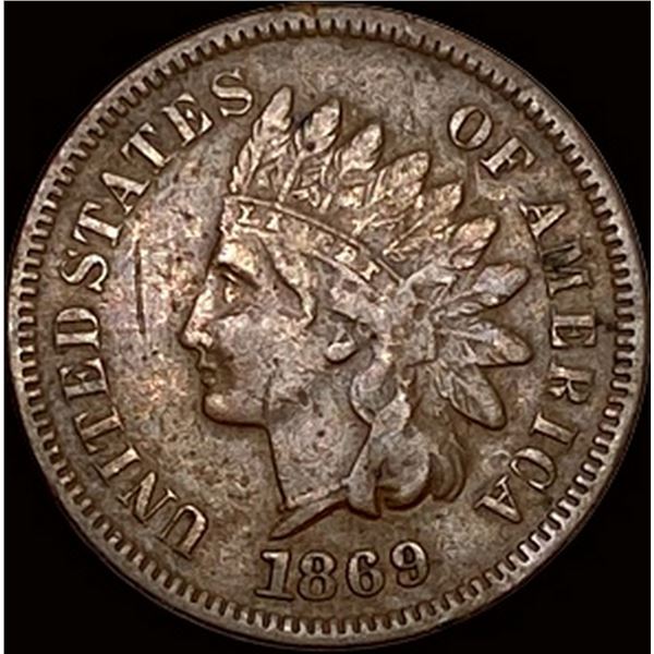1869 Indian Head Cent ABOUT UNCIRCULATED