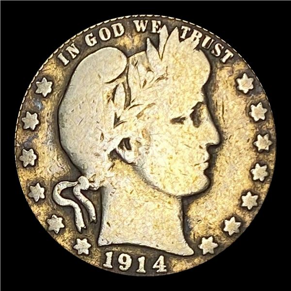 1914-S Barber Quarter LIGHTLY CIRCULATED