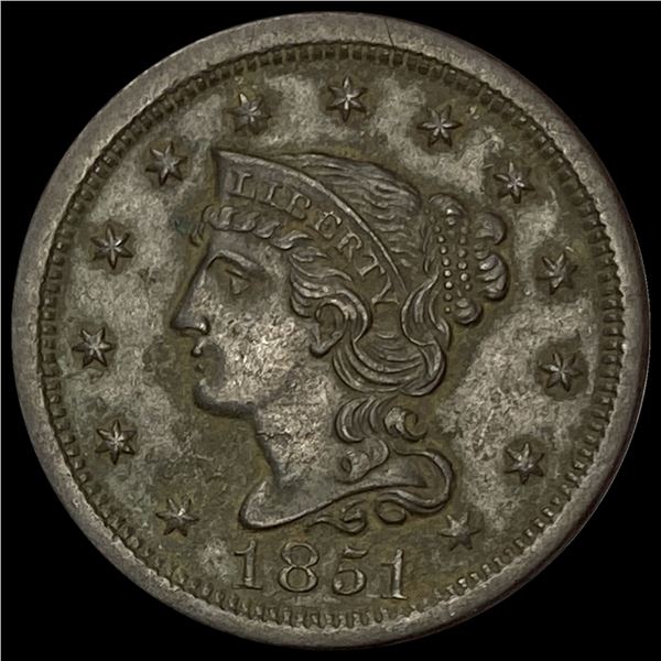 1851 Braided Hair Large Cent CLOSELY UNCIRCULATED