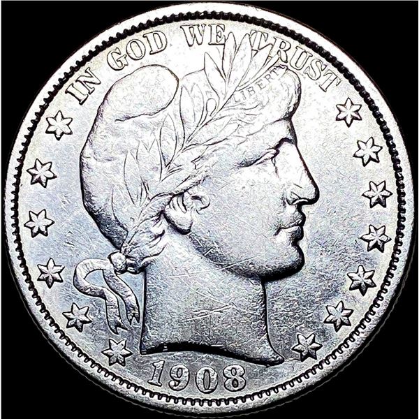 1908-O Silver Barber Half Dollar LIGHTLY CIRCULATED