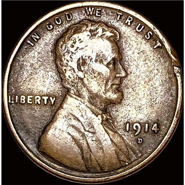 1914-D Lincoln Wheat Cent LIGHTLY CIRCULATED
