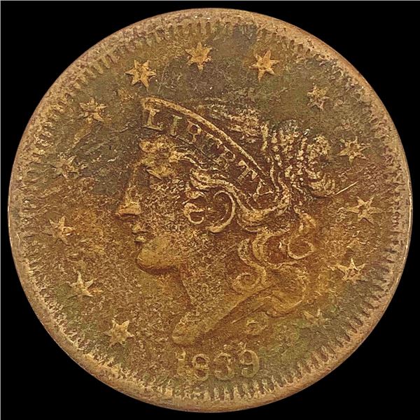 1839 Liberty Head Large Cent NICELY CIRCULATED