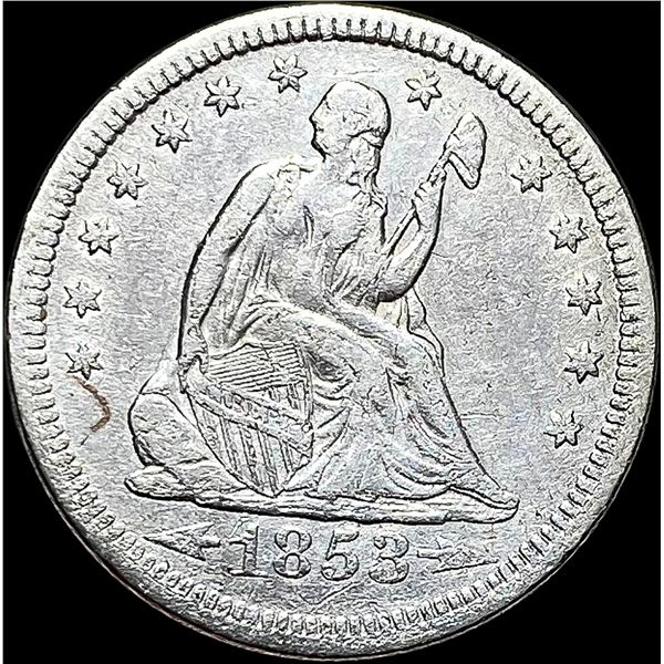 1853 Arrows/Rays Seated Liberty Quarter CLOSELY UNCIRCULATED
