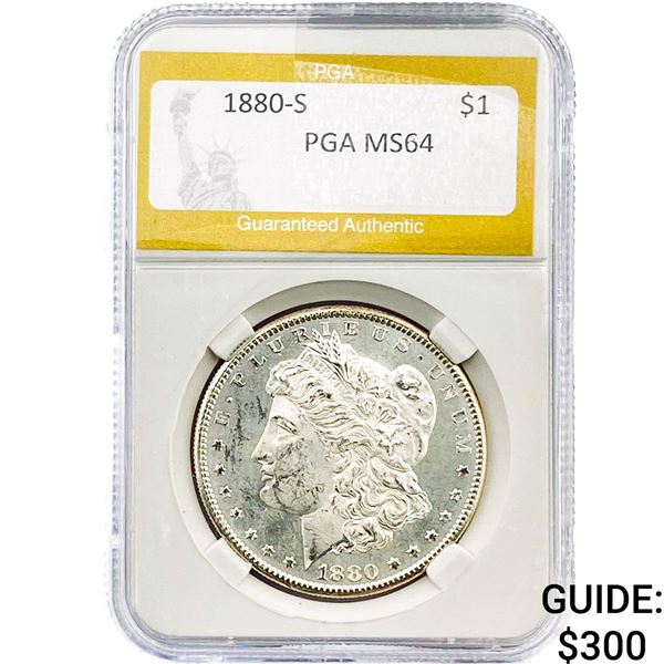 1880-S Morgan Silver Dollar PGA MS64