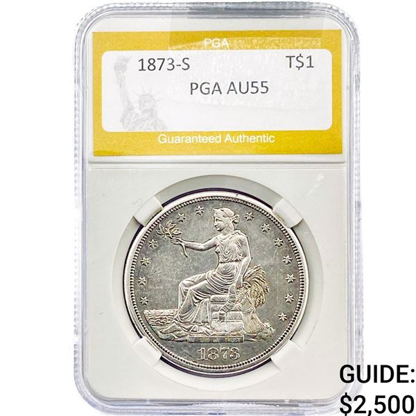 1873-S Silver Trade Dollar PGA AU55