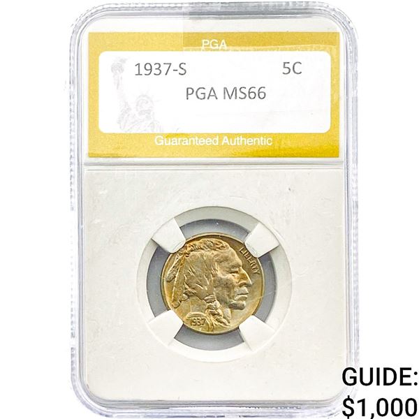1937-S Buffalo Nickel PGA MS66
