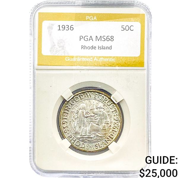 1936 Rhode Island Half Dollar PGA MS68