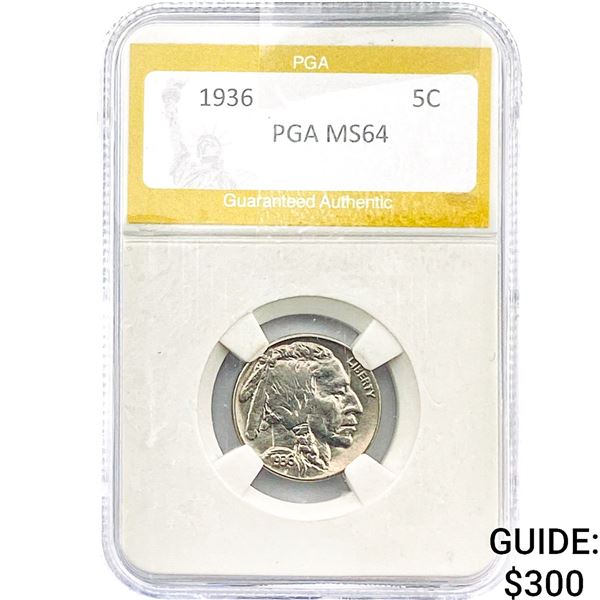 1936 Buffalo Nickel PGA MS64