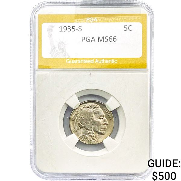 1935-S Buffalo Nickel PGA MS66