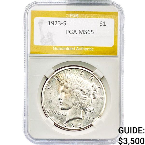 1923-S Silver Peace Dollar PGA MS65