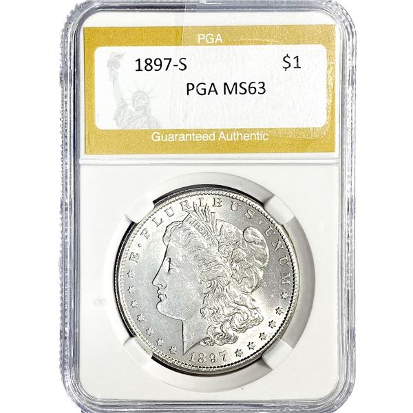 1897-S Morgan Silver Dollar PGA MS63