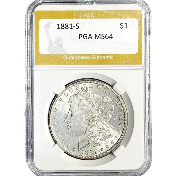 1881-S Morgan Silver Dollar PGA MS64