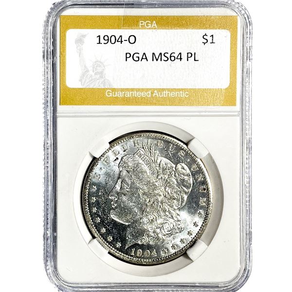 1904-O Morgan Silver Dollar PGA MS64 PL
