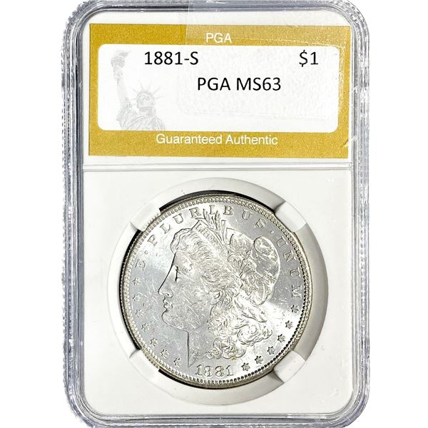 1881-S Morgan Silver Dollar PGA MS63