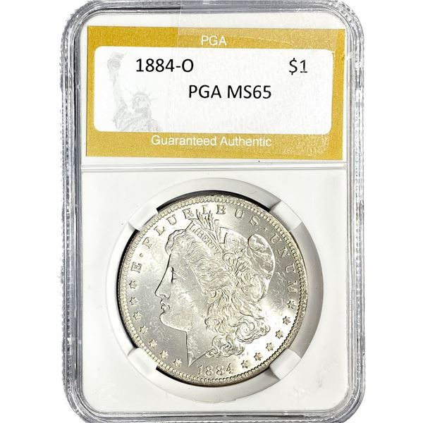 1884-O Morgan Silver Dollar PGA MS65