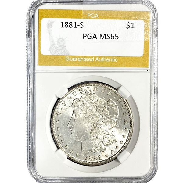 1881-S Morgan Silver Dollar PGA MS65