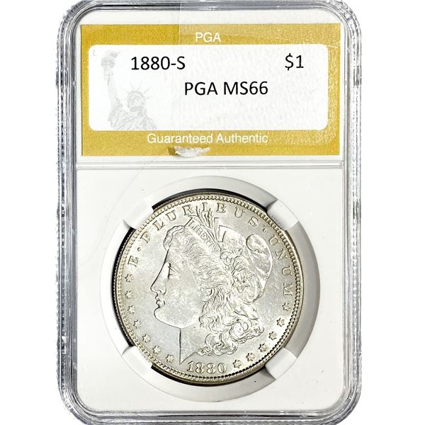 1880-S Morgan Silver Dollar PGA MS66