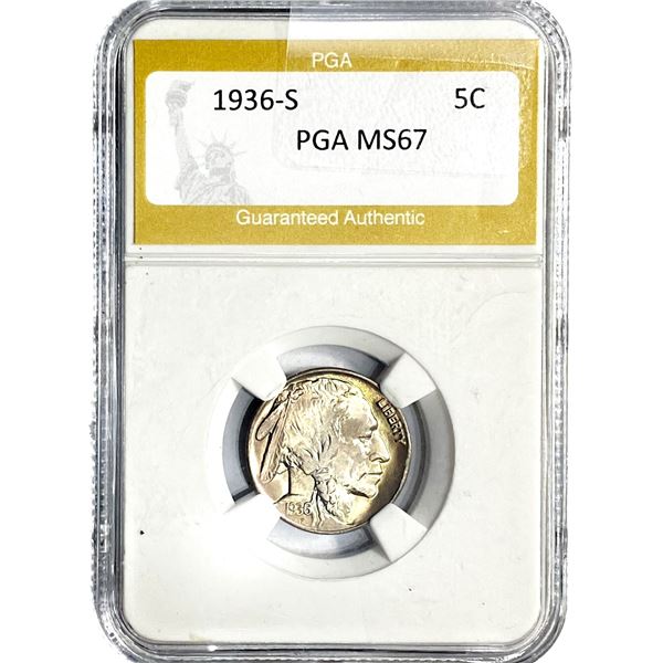 1936-S Buffalo Nickel PGA MS67