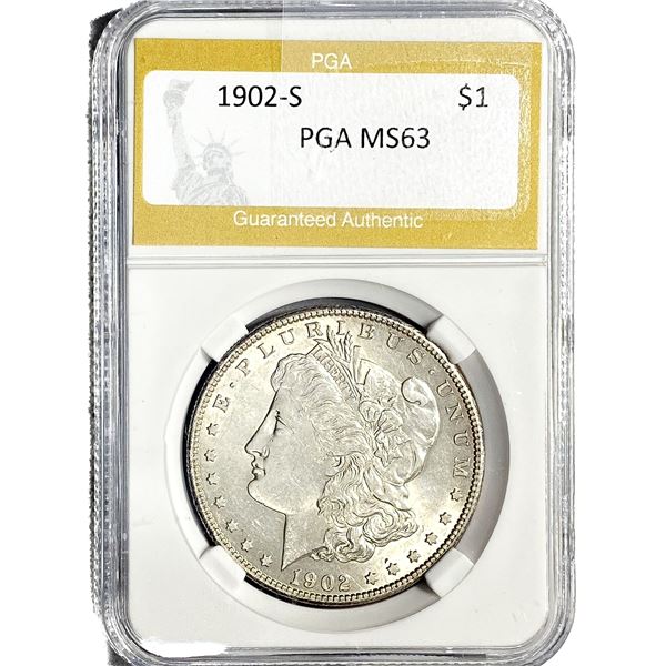 1902-S Morgan Silver Dollar PGA MS63