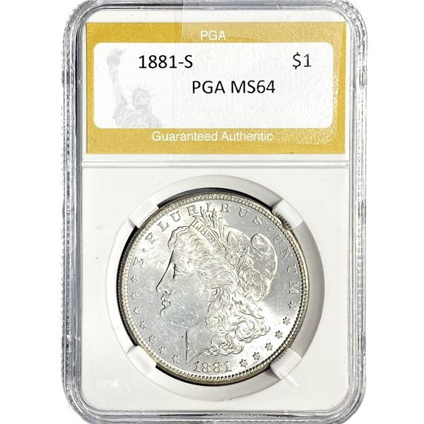 1881-S Morgan Silver Dollar PGA MS64