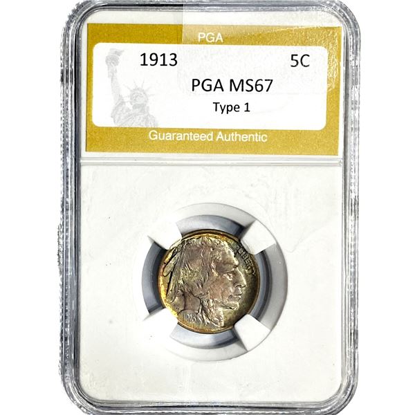 1913 Buffalo Nickel PGA MS67 Type 1