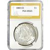 Image 1 : 1883-CC Morgan Silver Dollar PGA MS65