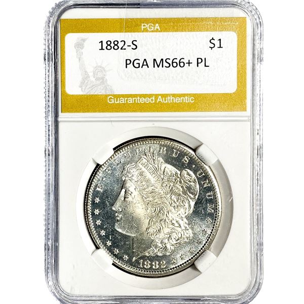 1882-S Morgan Silver Dollar PGA MS66+ PL