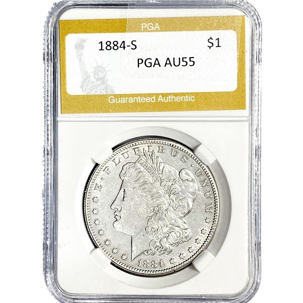 1884-S Morgan Silver Dollar PGA AU55