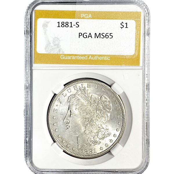 1881-S Morgan Silver Dollar PGA MS65
