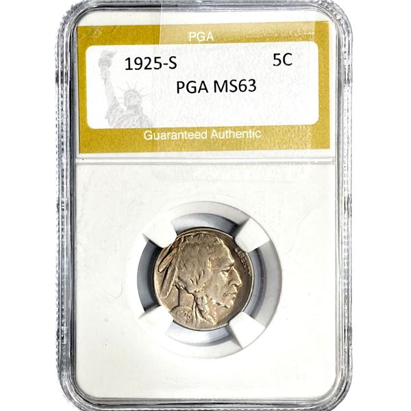 1925-S Buffalo Nickel PGA MS63
