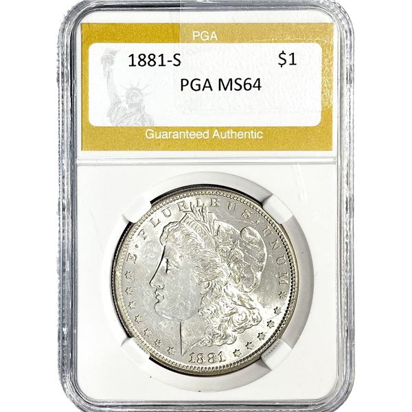 1881-S Morgan Silver Dollar PGA MS64