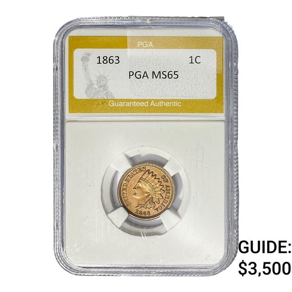 1863 Indian Head Cent PGA MS65