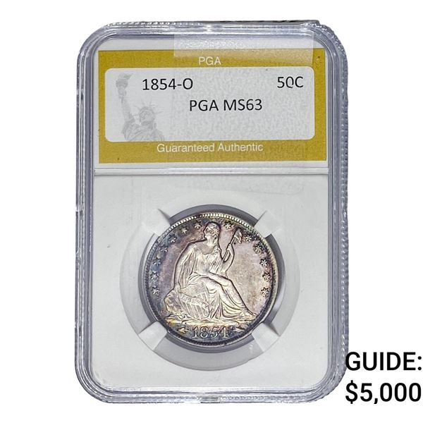 1854-O Seated Liberty Half Dollar PGA MS63