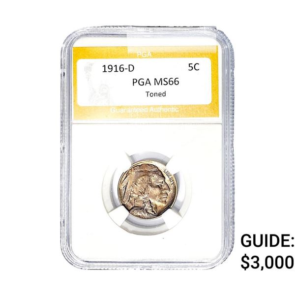 1916-D Buffalo Nickel PGA MS65 Toned
