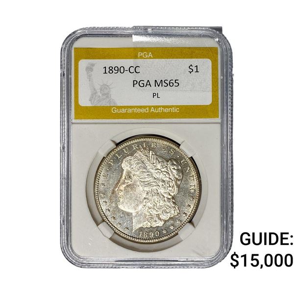 1890-CC Morgan Silver Dollar PGA MS65 PL