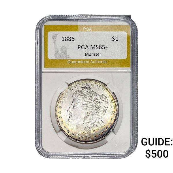 1886 Morgan Silver Dollar PGA MS65+ Monster