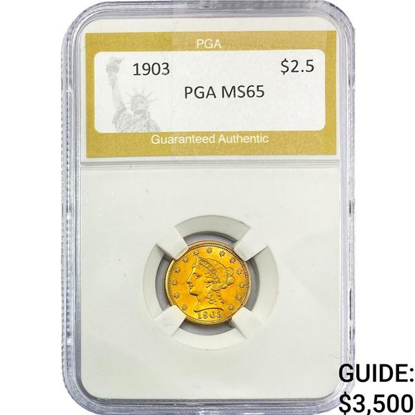 1903 $2.50 Gold Quarter Eagle PGA MS65
