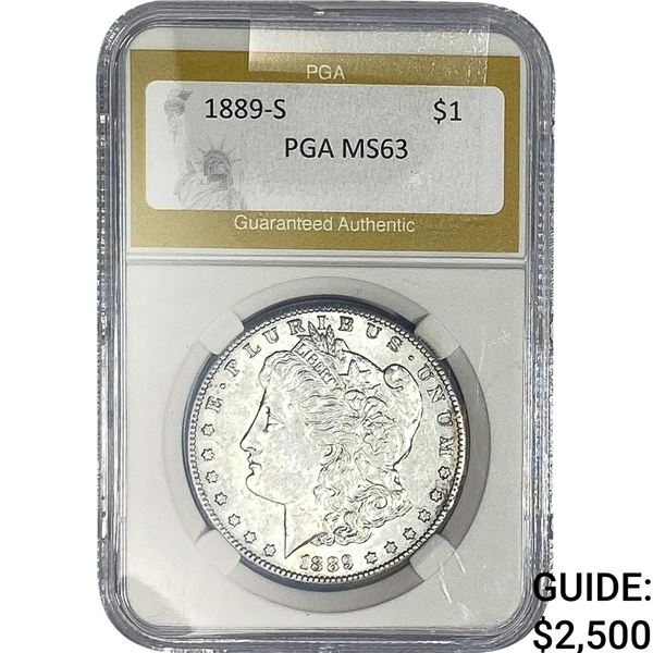 1889-S Morgan Silver Dollar PGA MS63